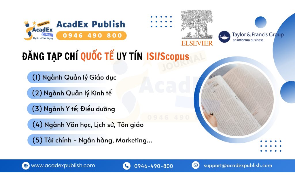 ĐĂNG TẠP CHÍ QUỐC TẾ UY TÍN ISI Scopus – Đồng hành cùng AcadEx Publish