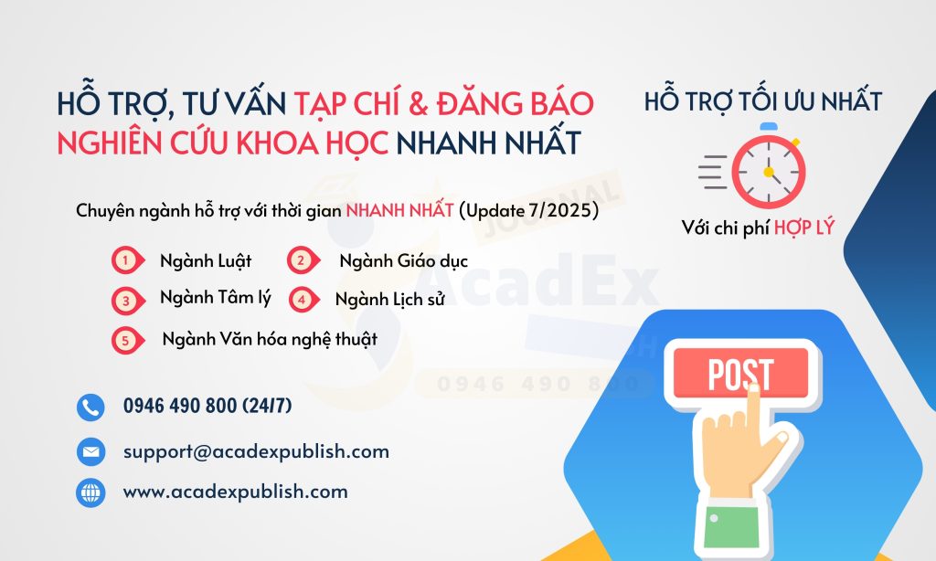 Hỗ trợ, tư vấn Tạp chí và ĐĂNG báo nghiên cứu khoa học nhanh nhất
