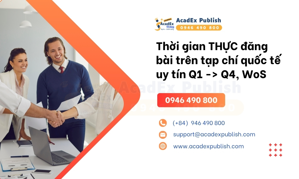 Thời gian THỰC đăng bài trên tạp chí quốc tế uy tín Q1 - Q4, WoS